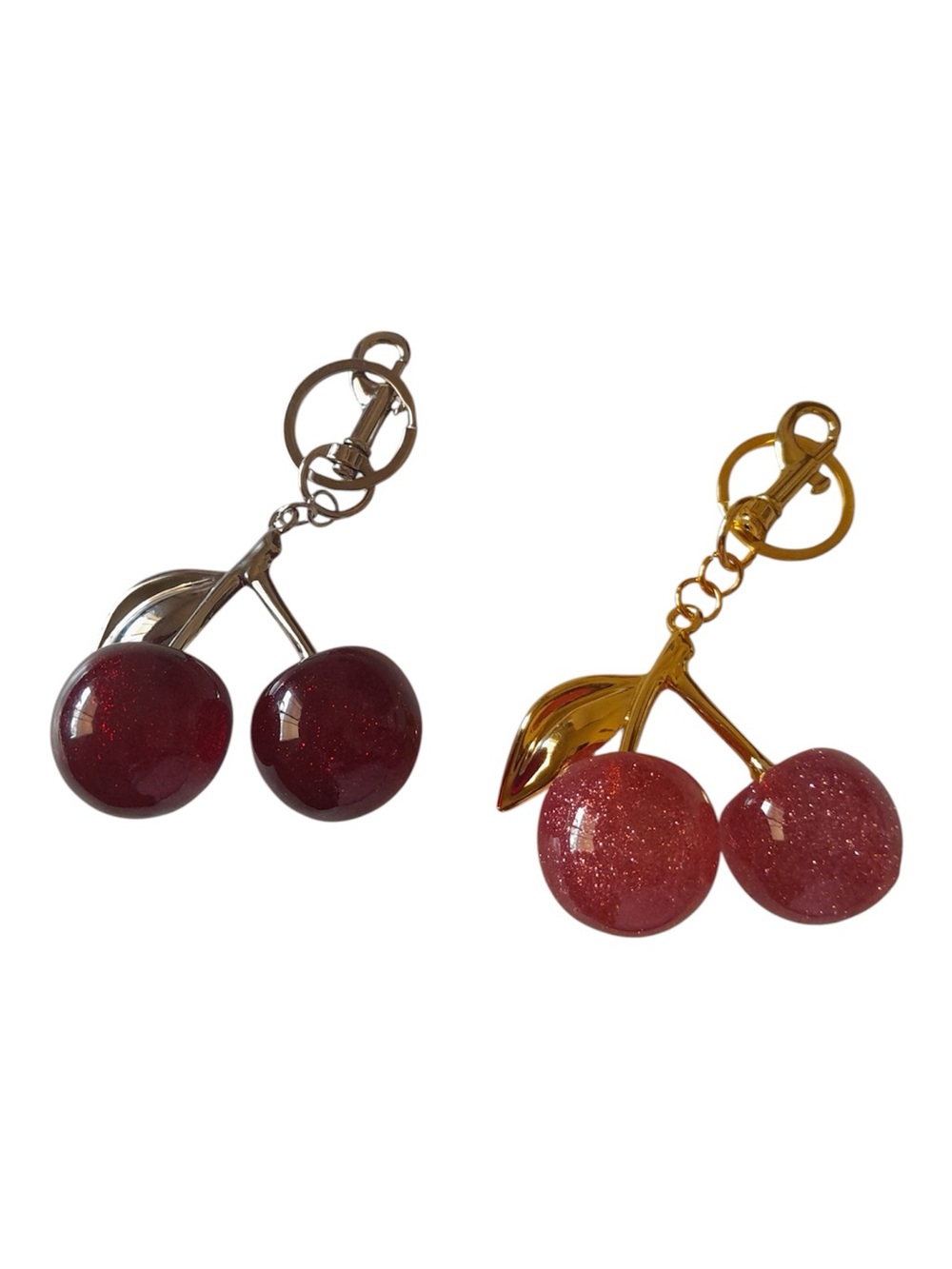 Glitter Cherry Bag Charm Keychain 1pc